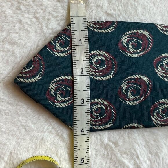 Valentino Cravatte Made in Italy Green Tone Silk Tie - Picture 8 of 8